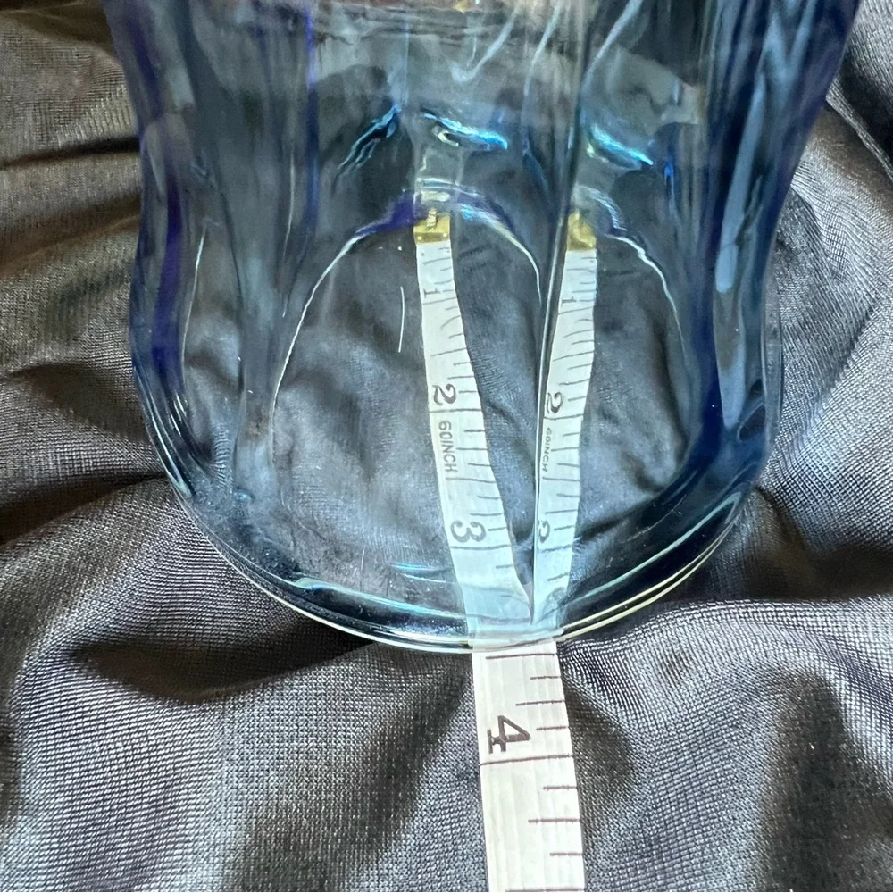 Vintage Set Of Four Anchor Hocking Light Blue Glass Sundae or Milk Shake Glasses